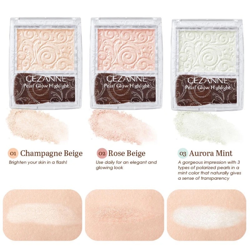 HIGHLY RAVE ASIAN MAKEUP | Cezanne Pearl Glow Highlight 01 Champagne Beige